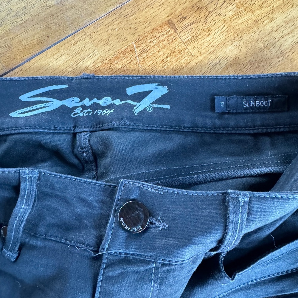 Seven boot cut motorcycle jeans